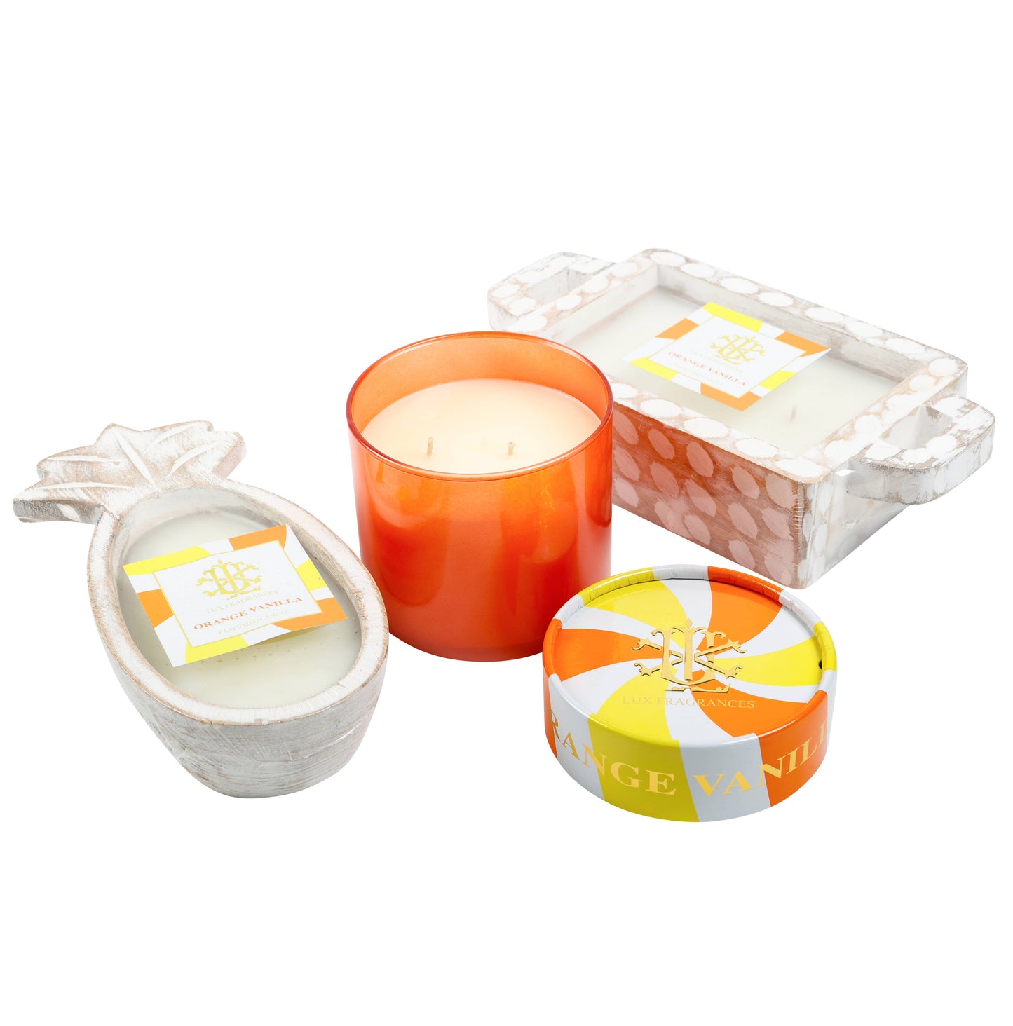 Orange Vanilla Candle w/Decorative Lid Candle