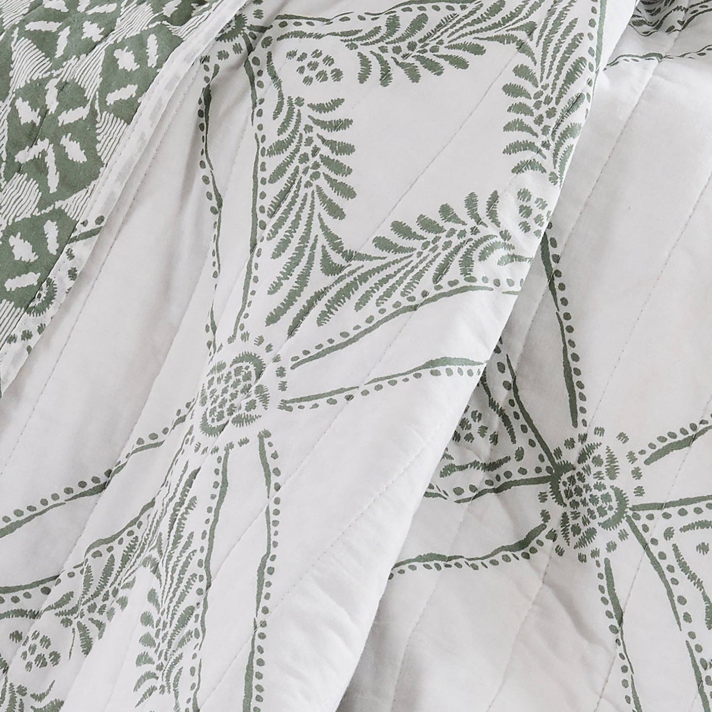 Kemala Quilted Throw Blanket, Sage