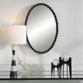 Serna Oval Mirror, Black