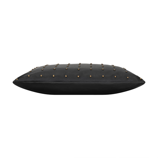 Riley Studded Black Lumbar PIllow