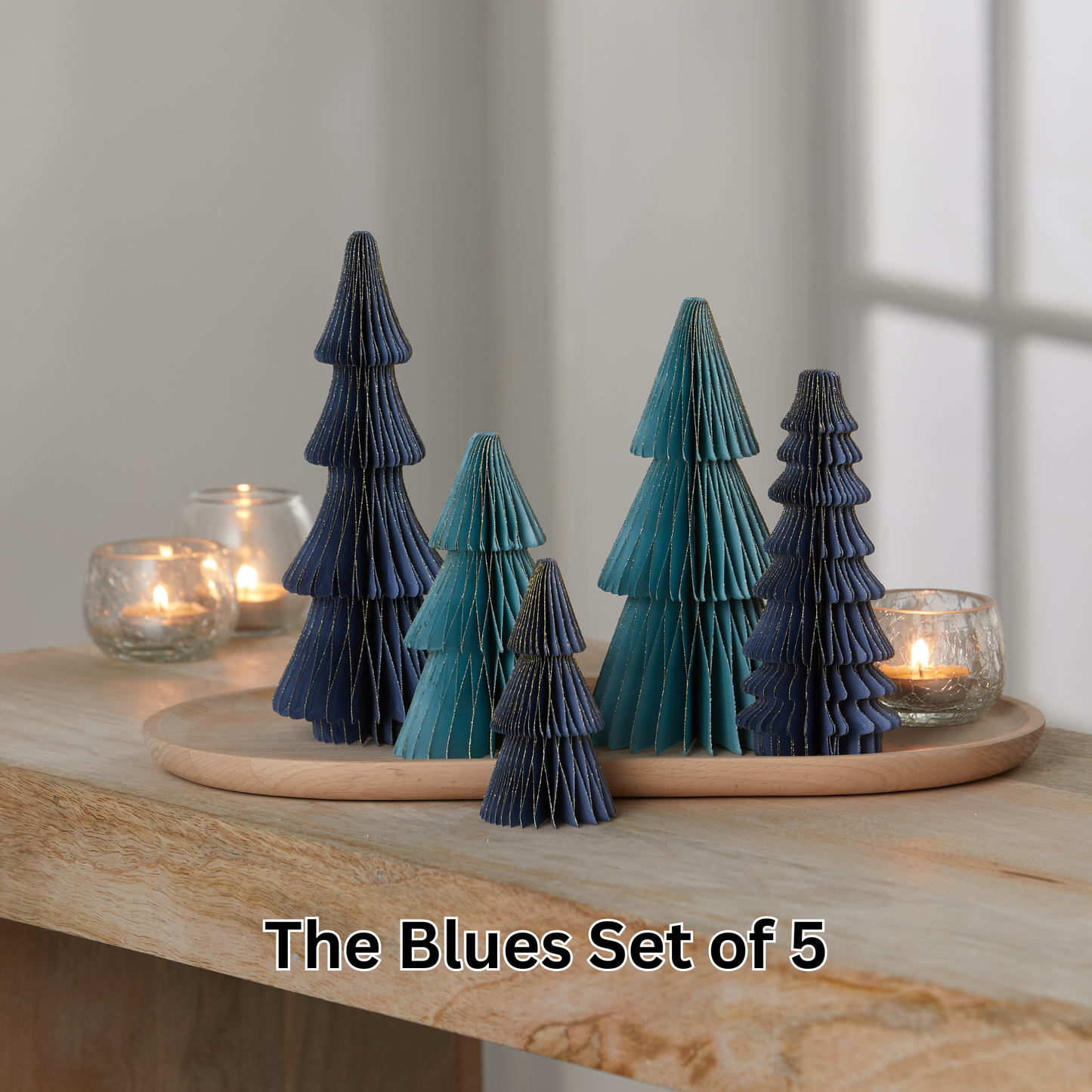 Honeycomb tree & ornaments, festive charm, nostalgic: Set 3 Dusty Mauve