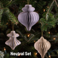 Honeycomb tree & ornaments, festive charm, nostalgic: Set 3 Dusty Mauve