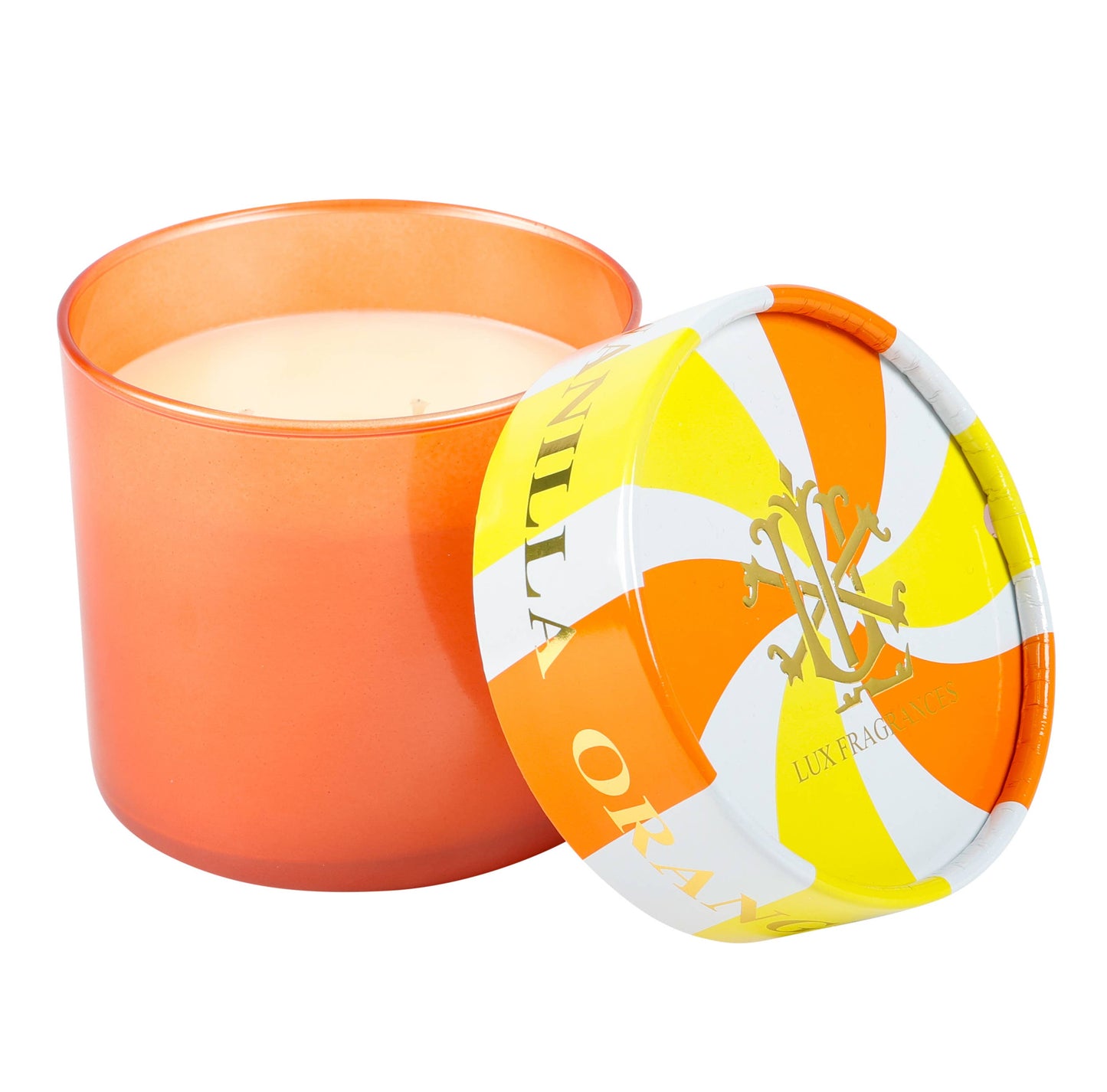 Orange Vanilla Candle w/Decorative Lid Candle