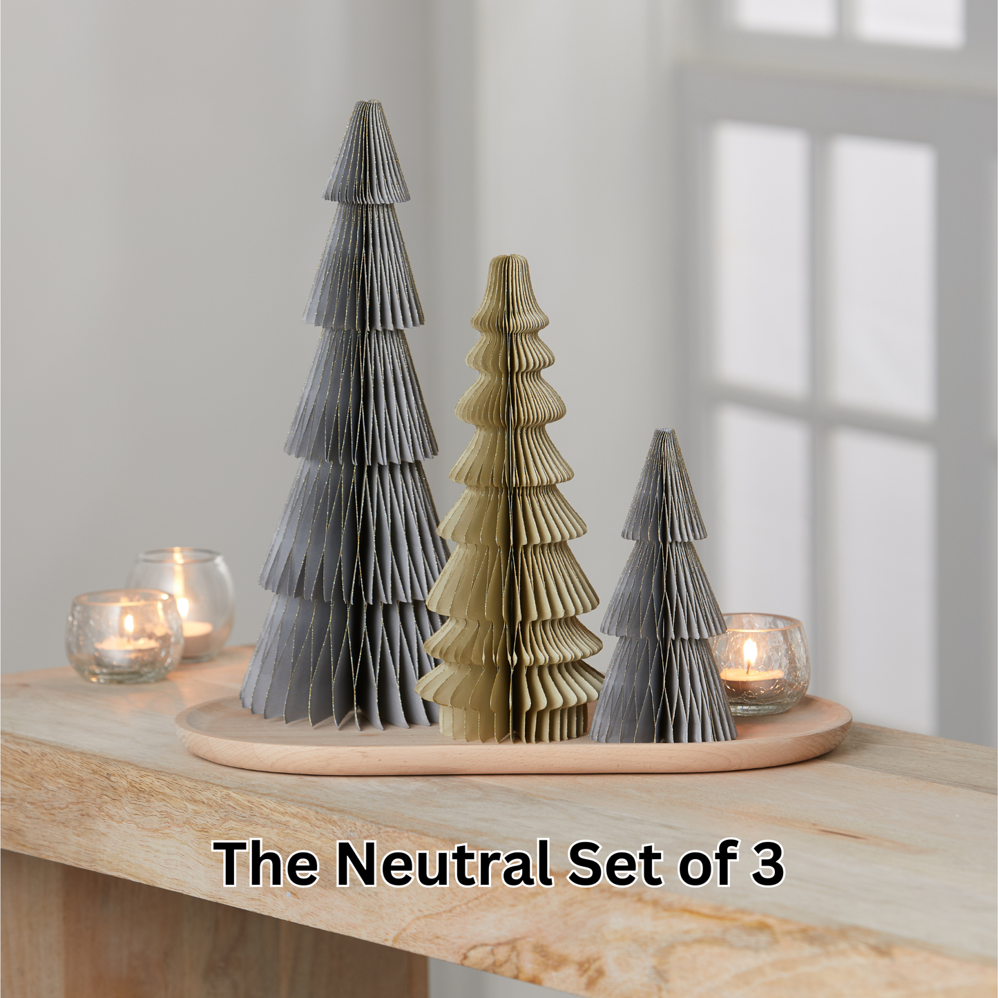 Honeycomb tree & ornaments, festive charm, nostalgic: Set 3 Dusty Mauve