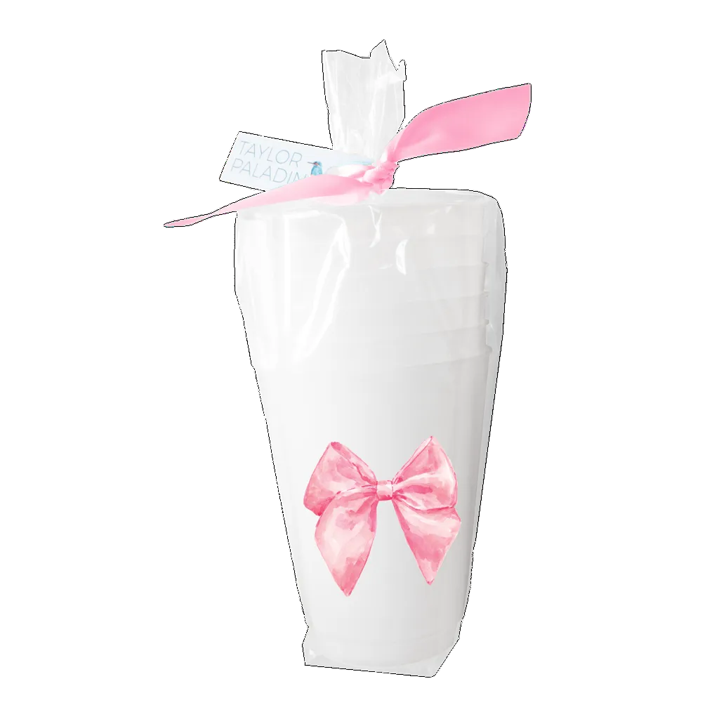 Pink Bow Frosted Cups