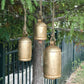 Set of 3 Upcycled Metal Gold Bells