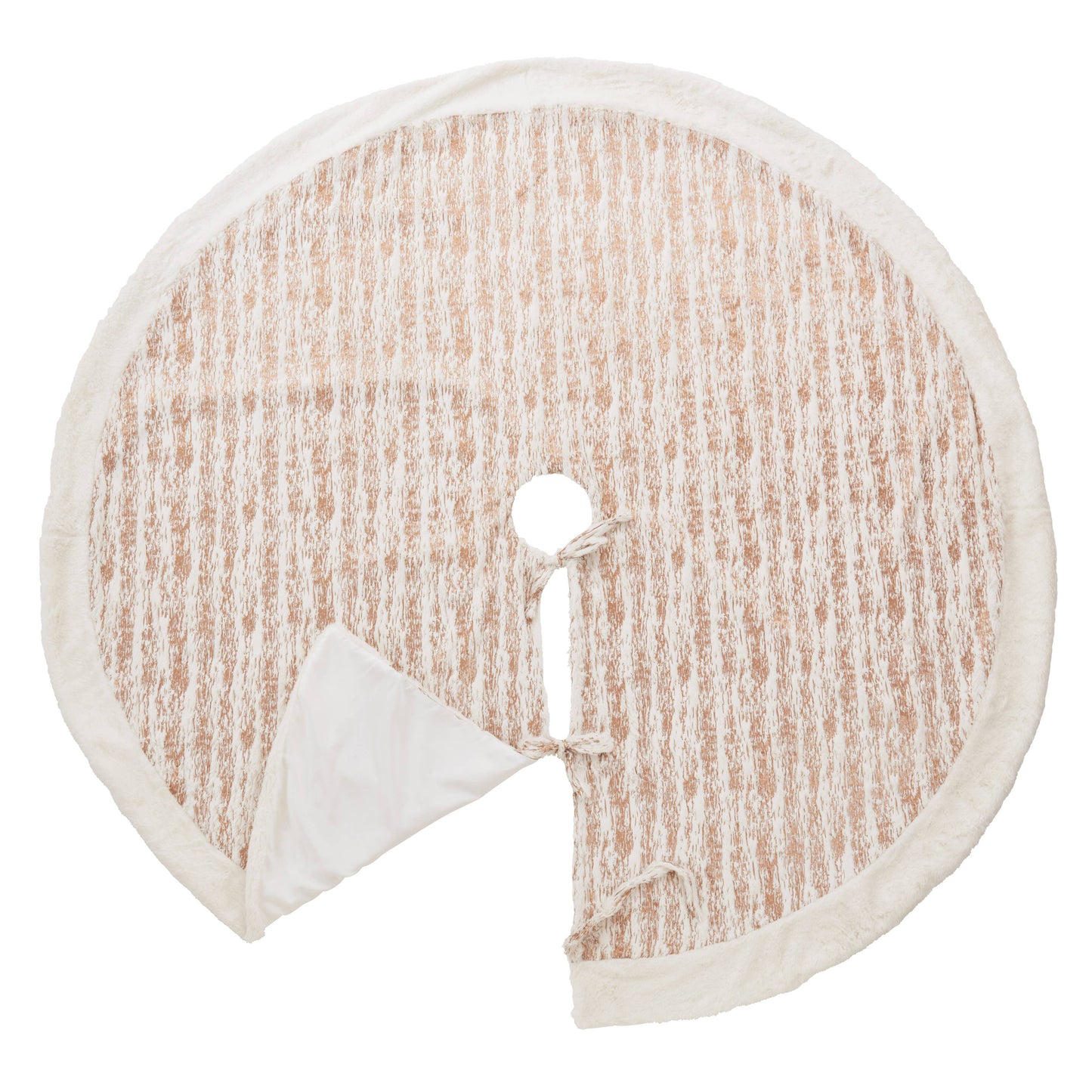 Gold Frost Foil Print Faux Fur Tree Skirt