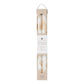 12" Pure White w/ Gold Decorative Taper Candles (Pack of 2)