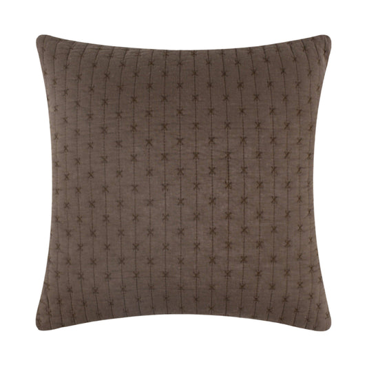 Cross Stitch Square Pillow, Cocoa