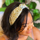 Jeweled Satin Headband, Graceful White