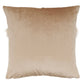 Velvet + Faux Fur Pillow, Champagne, 18"