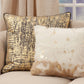 18" Foil Print Faux Cow Hide Pillow, Ivory