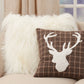 Plaid Throw Pillow with Reindeer