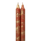 12" Terra Cotta w/ Gold Taper Candles (Pack of 2)