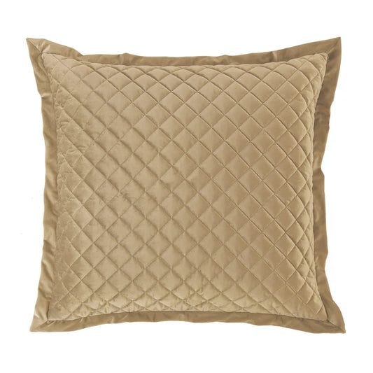 Velvet Diamond Quilted Euro Sham, Oatmeal