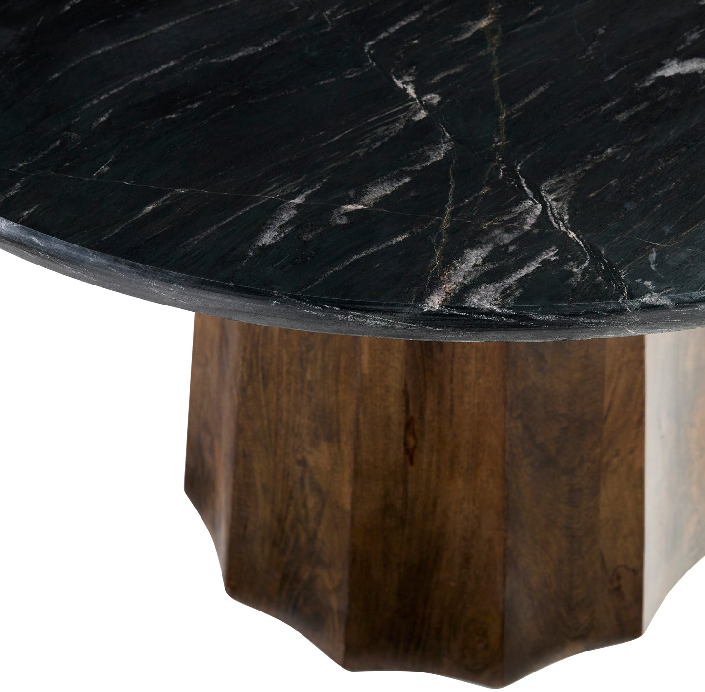 Amalfi 48" Round Dining Table, Black Marble