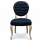 Ellie Linen Tufted Chair, Black