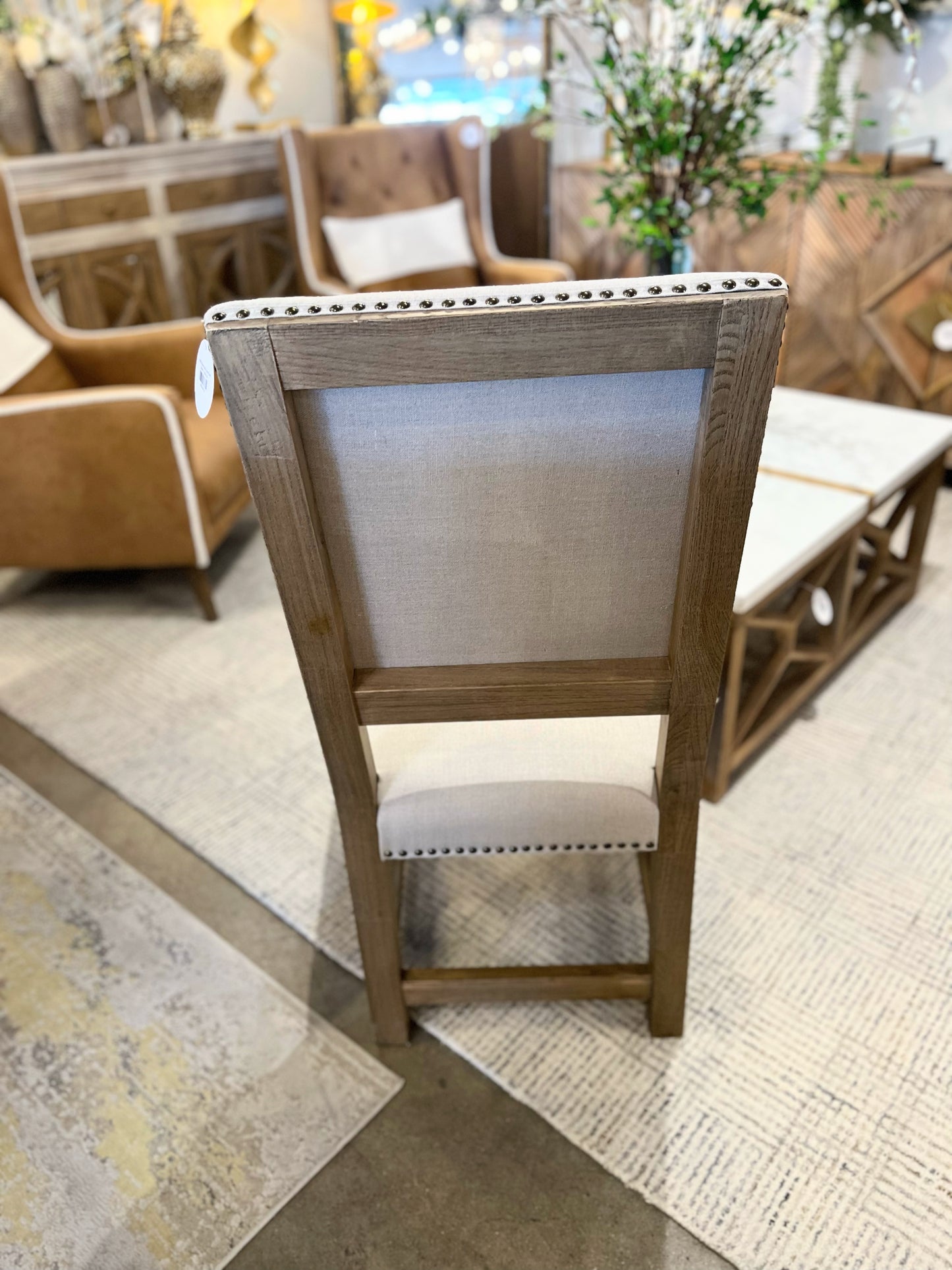 Leslie Square Back Linen Chair