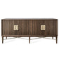 Annabelle 4 Door Console with Solid Brass Handles, Rich Brown