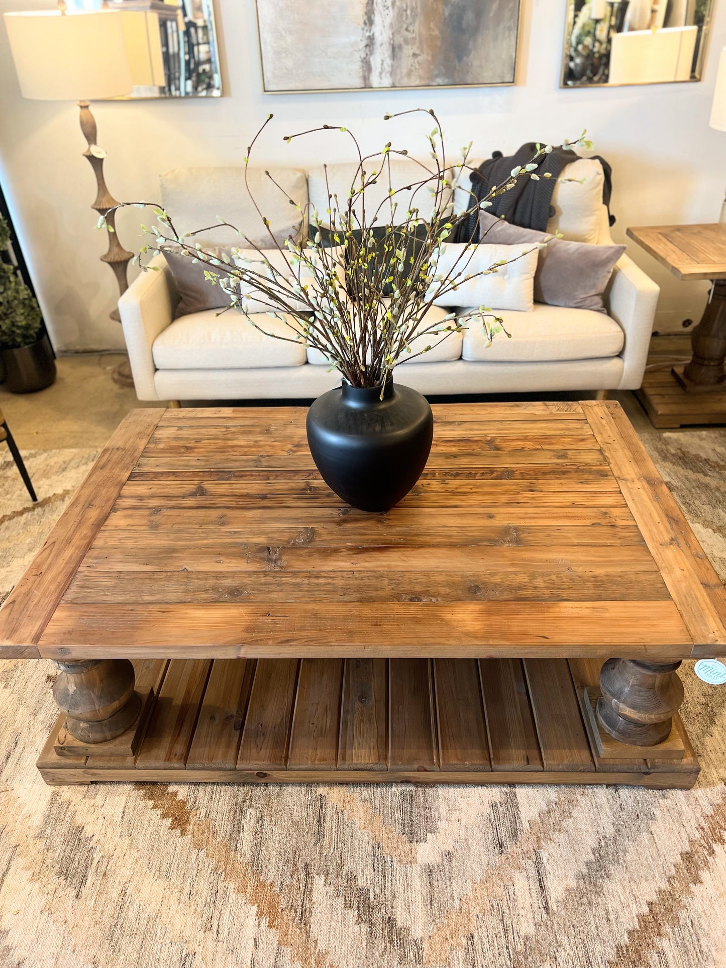 Chunky Leg Solid Wood Coffee Table