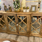 Finley Elm Breakfront Quatrefoil Mirrored Console (Natural)