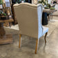 Preston Natural Linen Tufted Wingback Chair