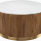 Amelia Marble & Wood Coffee Table (White)