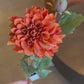26" Faux Dried Rust Bud & Blossom Dahlia
