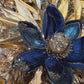 18" Sapphire Blue & Rose Gold Magnolia Stem