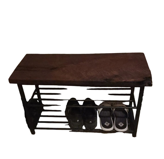 Handmade Black Walnut Shoe Rack/Bench