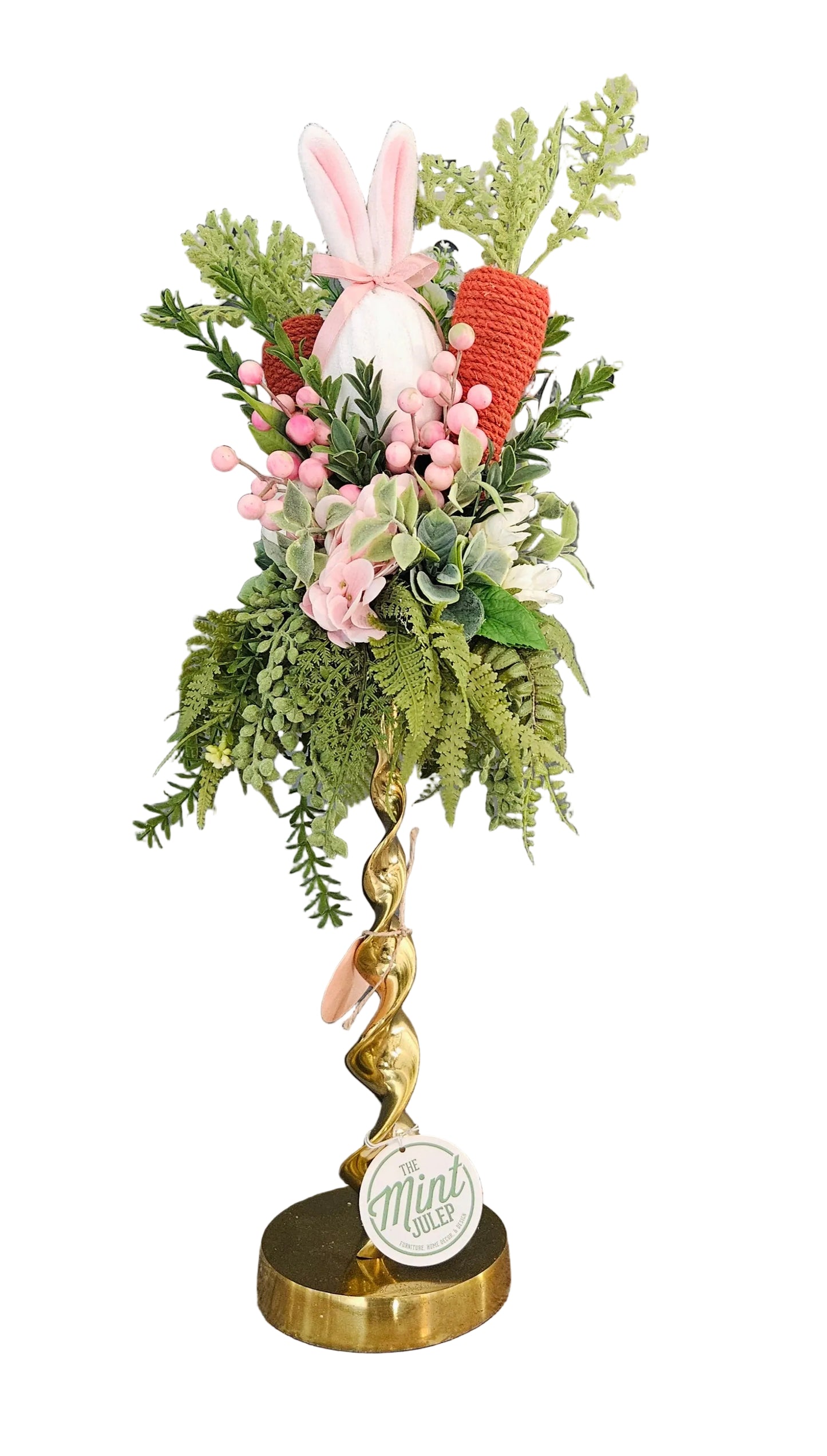 Twine Carrot and Velvet Bunny Candle Topper