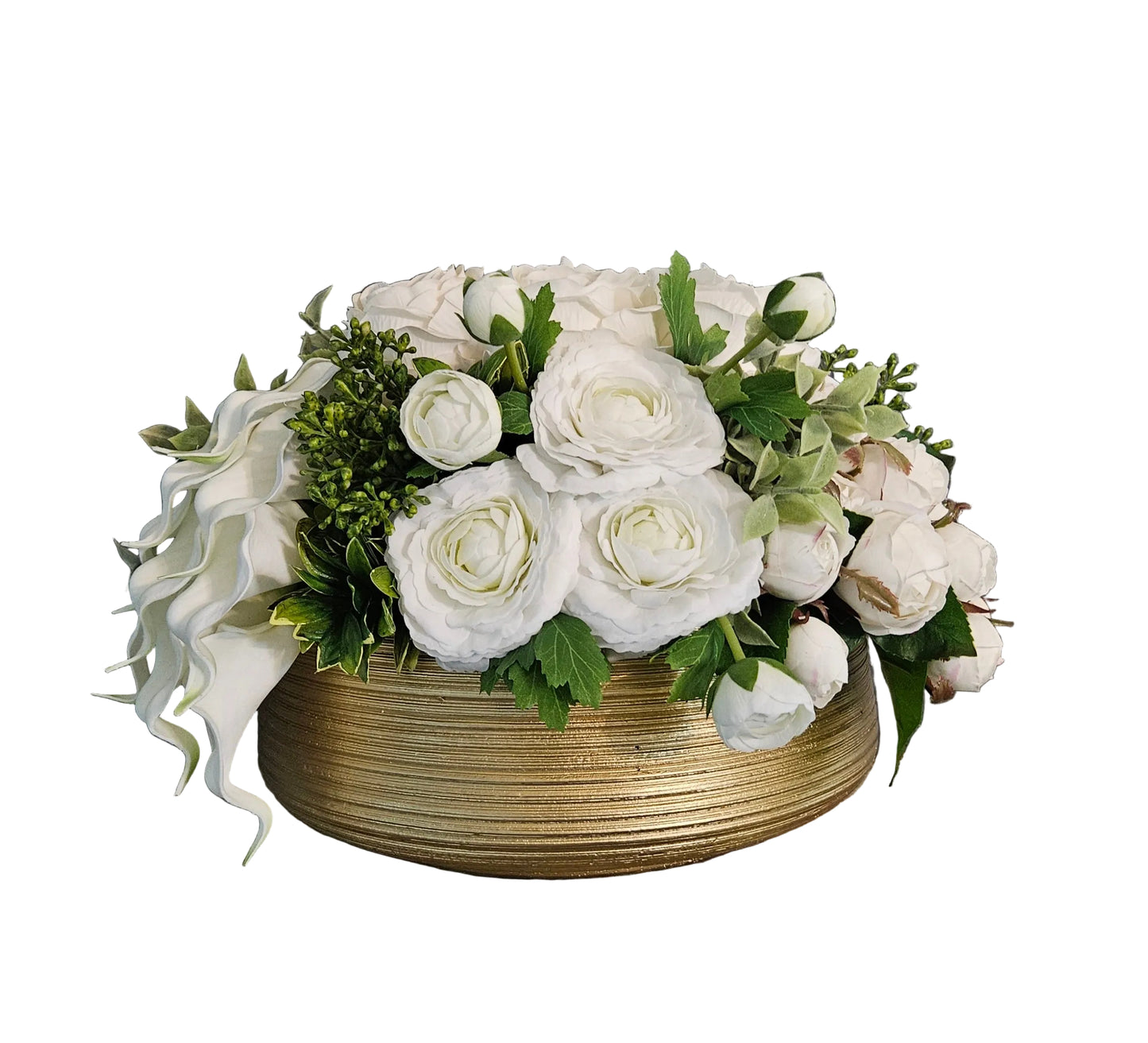 Cream Centerpiece in Gold Container