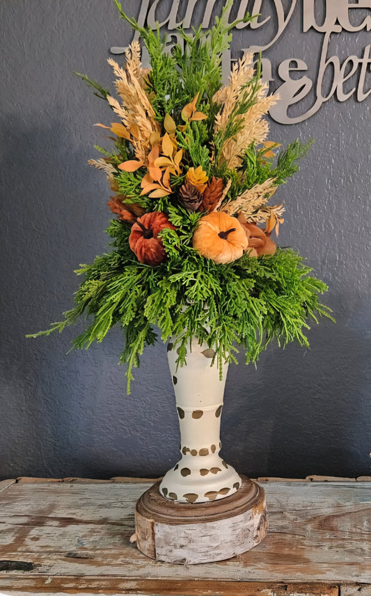 Cypress Fall Candle Topper