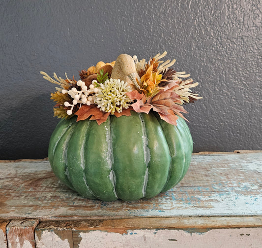 9" Green Pumpkin Arrangement