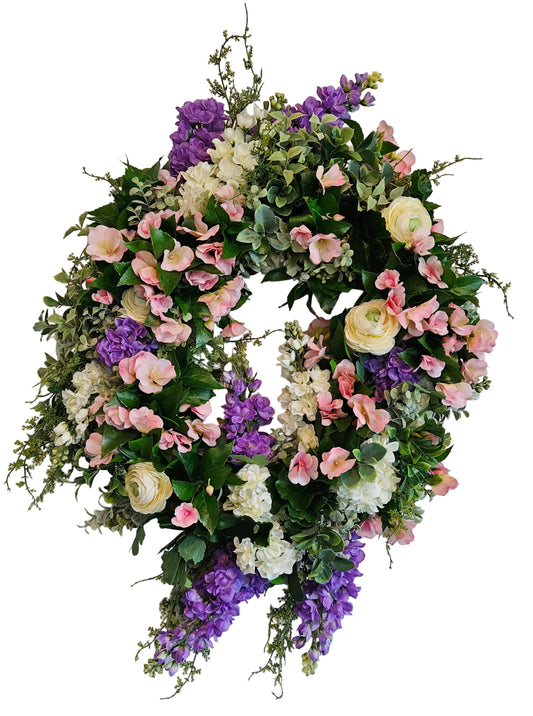 Lilac & Impatiens Wreath