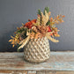 Fall Arrangement With Velvet Pumpkins