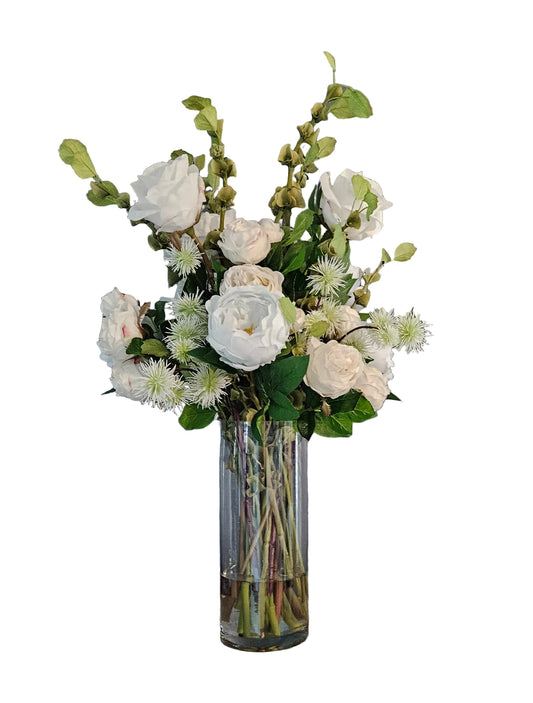 Fresh Look Arrangement in Tall Glass Cylinder