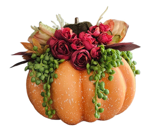 7" Orange Pumpkin Arrangement