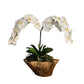 Orchid Arrangement In Teak Wood Bowl