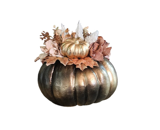 Black/Gold Pumpkin Arrangement