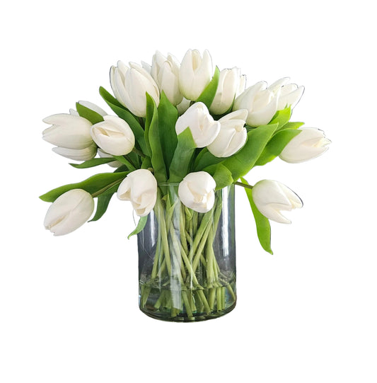 Tulips in Clear Vessel