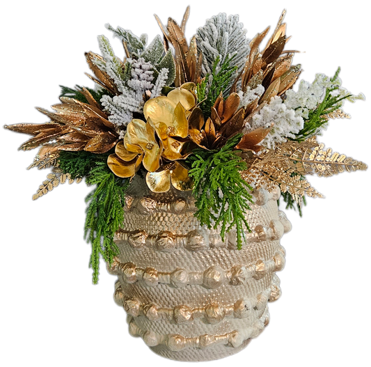 Gold & Flocked Pine Sit Around