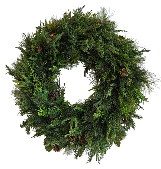 24" Mixed Pine Wreath