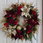 Burgundy and Gold Christmas Wreath