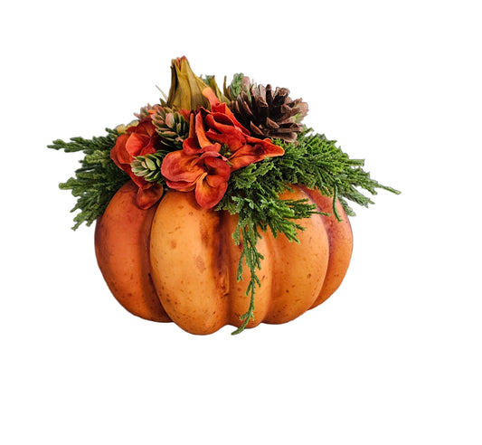 Dark Orange Pumpkin Arrangement