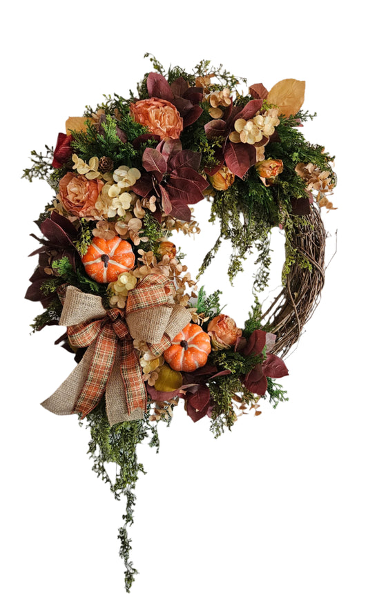 Fall Wreath with Wispy Vine