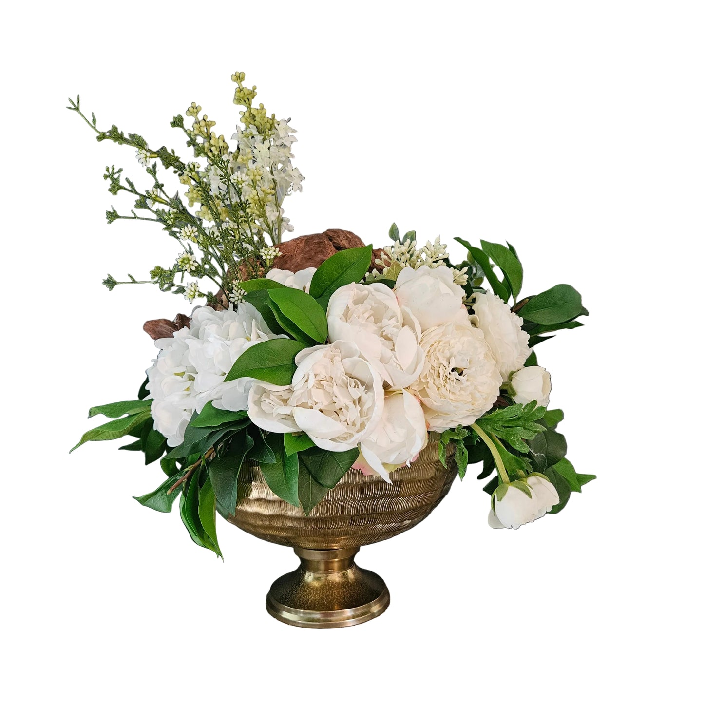 Cream Centerpiece With Driftwood