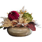 Fall Arrangement with Maroon Velvet Pumpkins