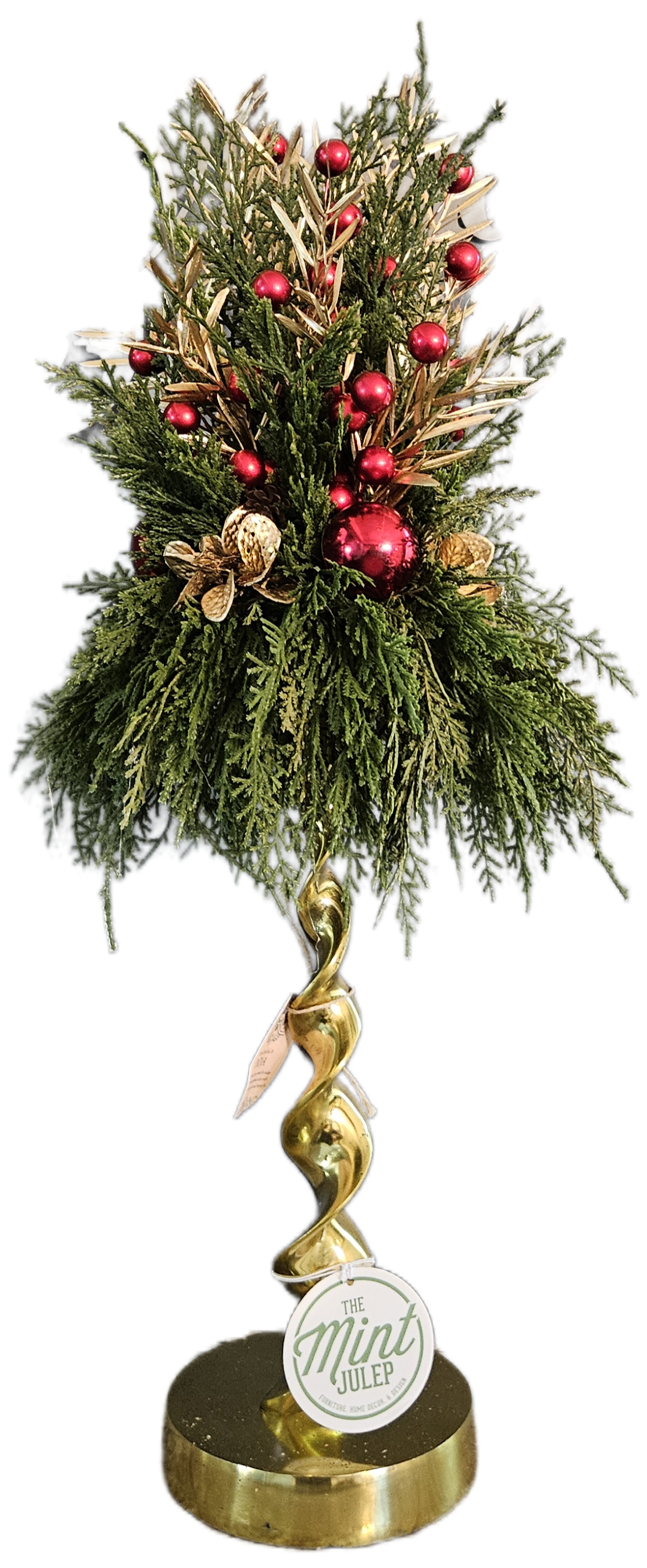 Eucalyptus and Red Berry  Candle Topper