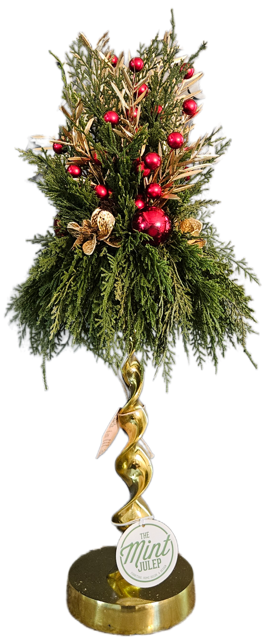 Eucalyptus and Red Berry  Candle Topper